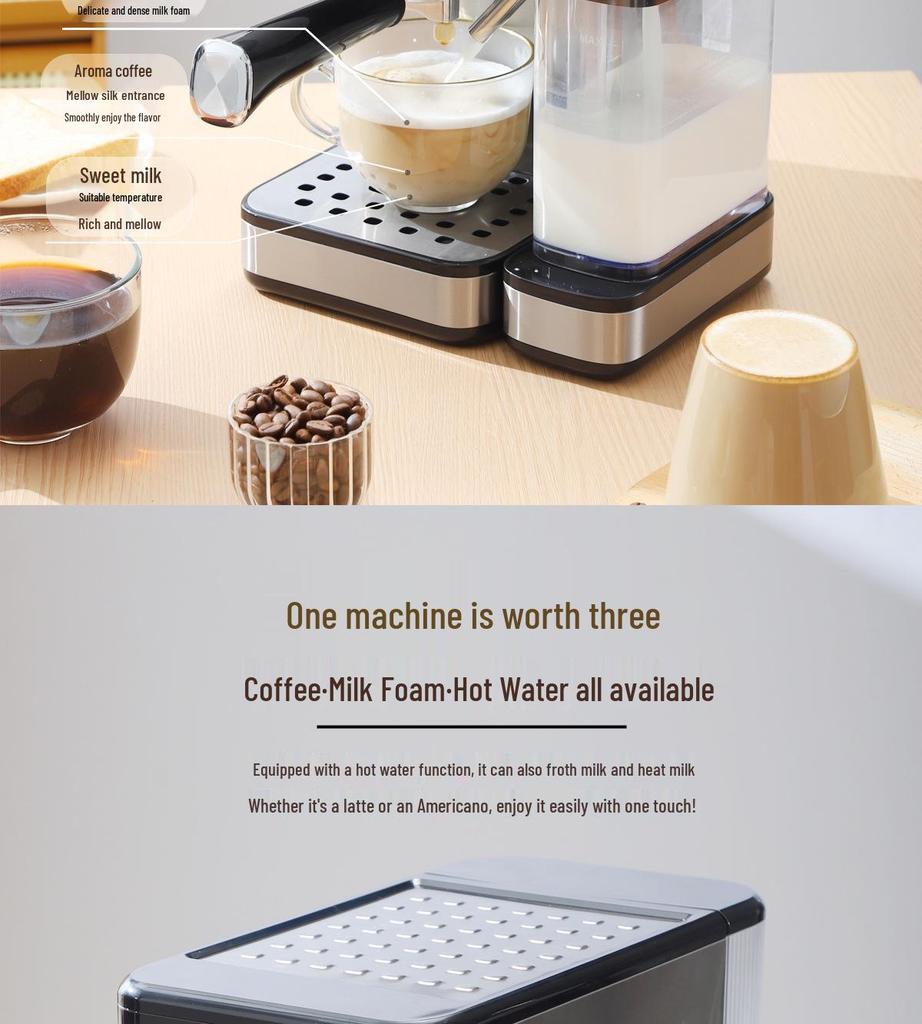 Intelligente italienische Espresso- und Cappuccino-Maschine mit Hochdruckextraktion und integriertem Milchaufschäumer