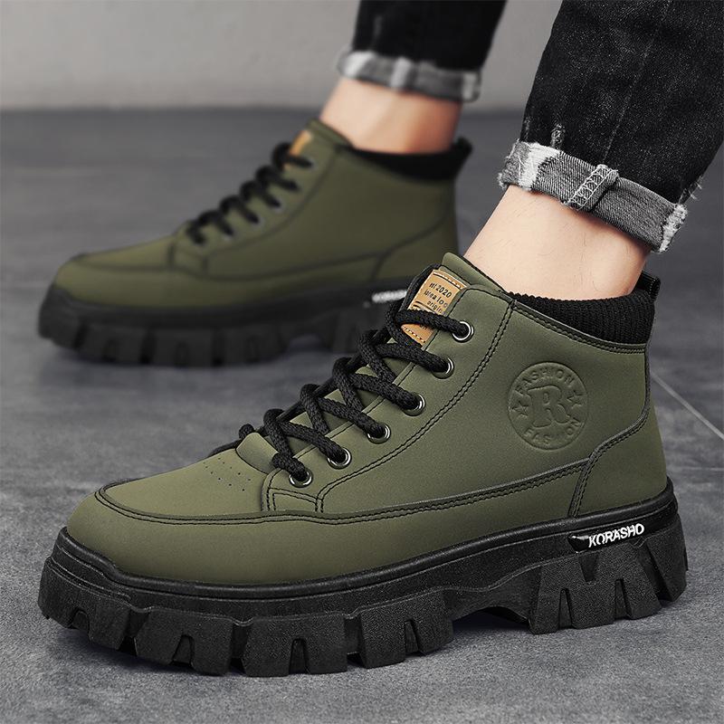 22 Autumn New Martin Boots Breathable High-top Shoes Platform-soled Non-slip Work Short Boots