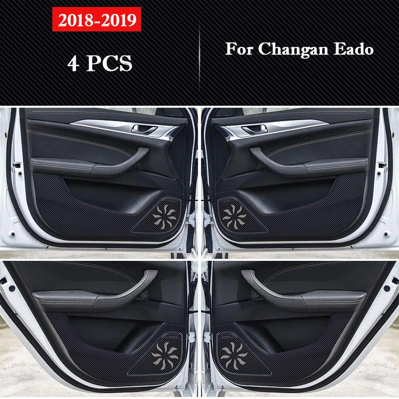 For Changan Eado / Eado Plus Car Door Anti Kick Pad Leather Protection Sticker Carbon Fiber Scratch Resistant Film Accessories