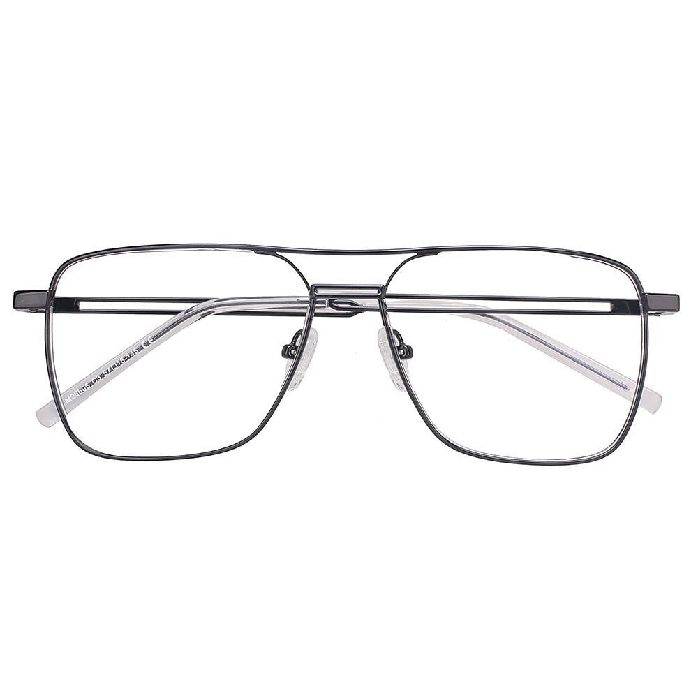

Металлические очки для мужчин-пилотов с двойной оправой для очков для близорукости с полой оправой для очков чёрный