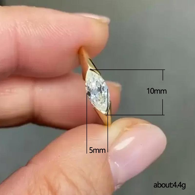 Fashion Men's Single Ring - Simple Oval-shaped Diamond Ring Suitable for Both Men and Women - Ring for The Index Finger