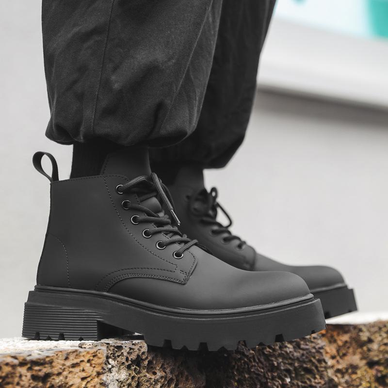 Martin boots men's high-top British wind locomotive boots tooling leather boots heightening thick-soled leather boots 9055-J