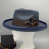 Elegant Feather Homburg Wool Styling Hat with Wide Brimmed Flat Hat Wide Brimmed Western Hat for Casual Wear
