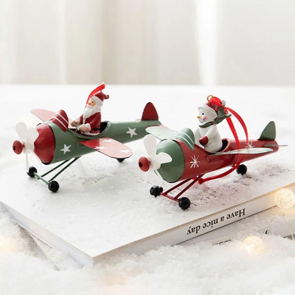 

1шт вечерние декор самолет Санта-Клаус античный стиль дерево висячие украшения Рождественский кулон