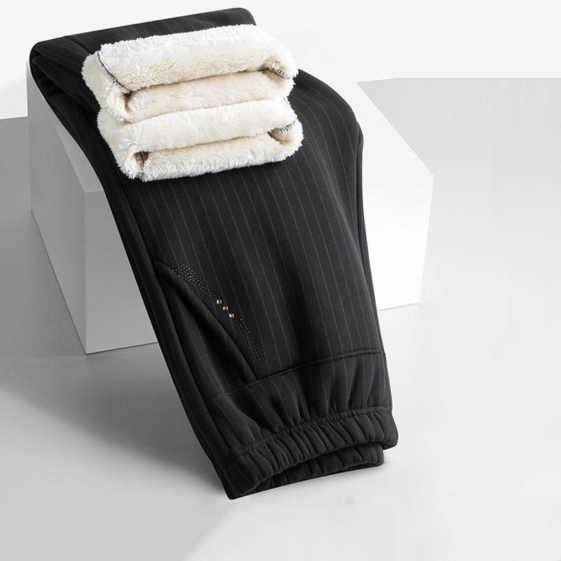 

Зимние утепленные черные брюки, свободные, утолщенные, свободные, теплые, из овечьей шерсти, хлопковые брюки для мам, брюки для женщин среднего и пожилого возраста, размер плюс 7XL XL