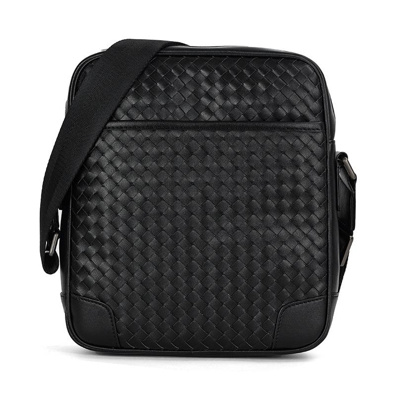 

Мужская плетеная сумка кроссбоди в корейском стиле - Модная горизонтальная сумка через плечо для пар 28x7x24 cm чёрный