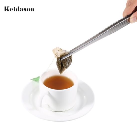 Clean Products 16/20/25/30 cm gezahnte Pinzette aus Edelstahl, lange Lebensmittelzange, Grillwerkzeug