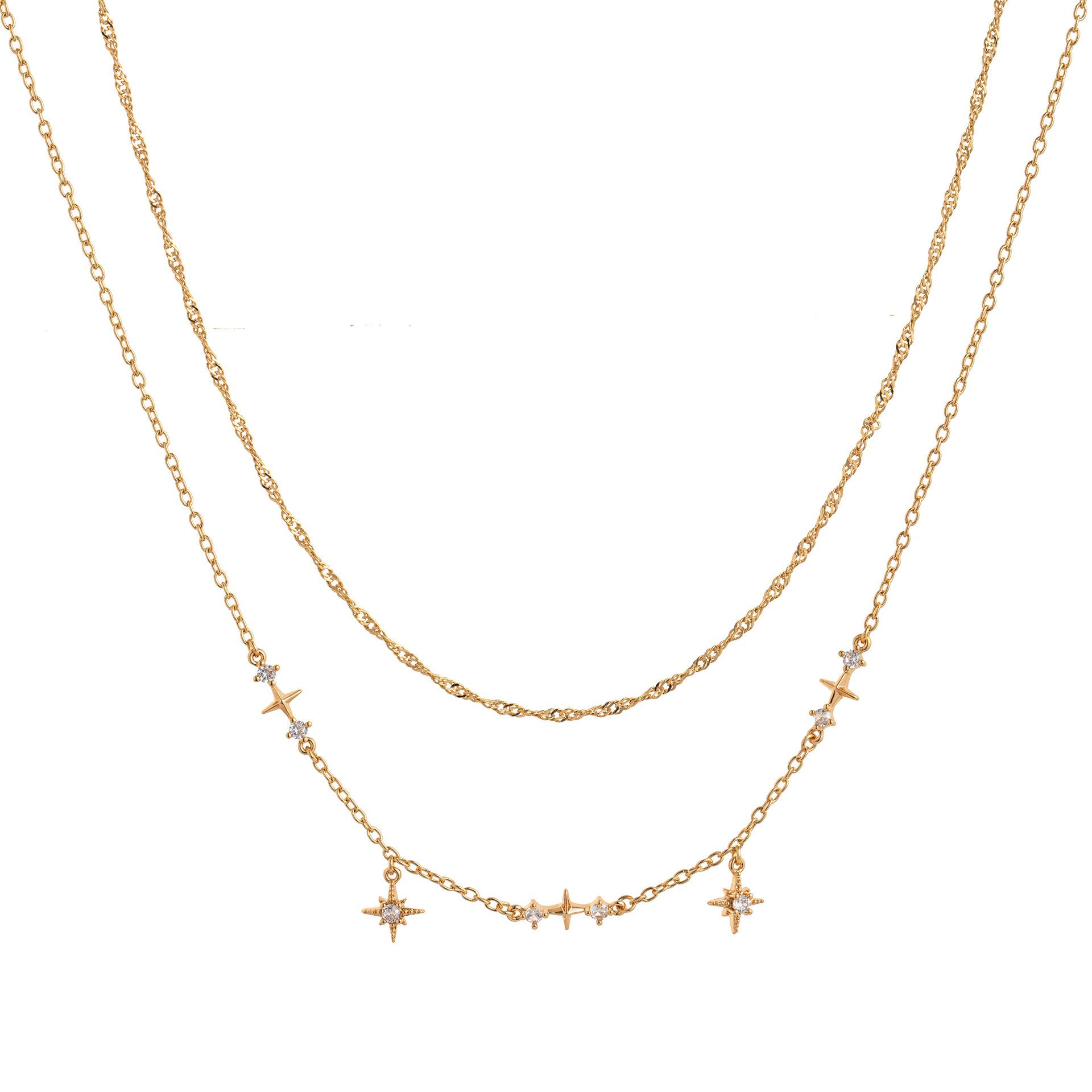 

Fashion Classic Star Diamond Stacked Women S Fashion Simple Necklace Collarbone Chain Women