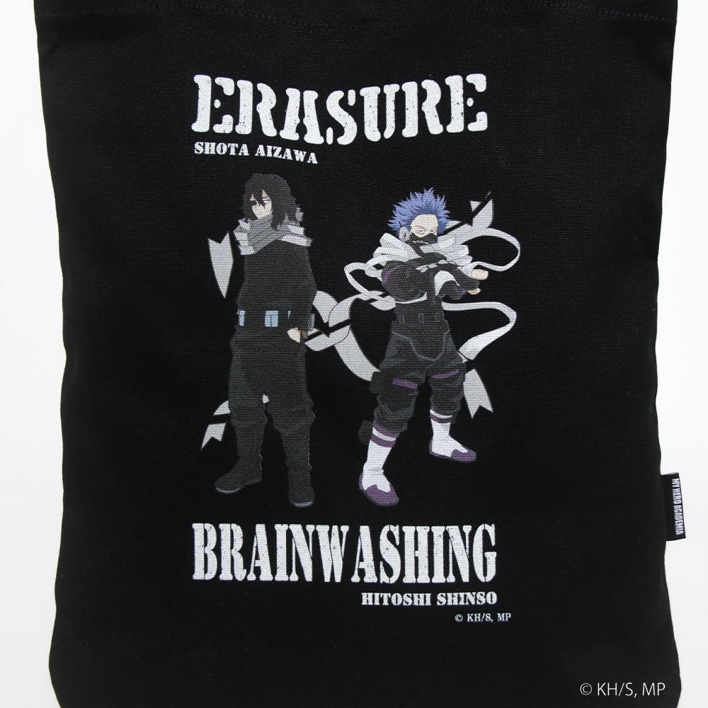 My Hero Academia Crack Print Canvas Tote Shinsou Hitoshi X Aizawa Black Bag, Shota, ODHA24,