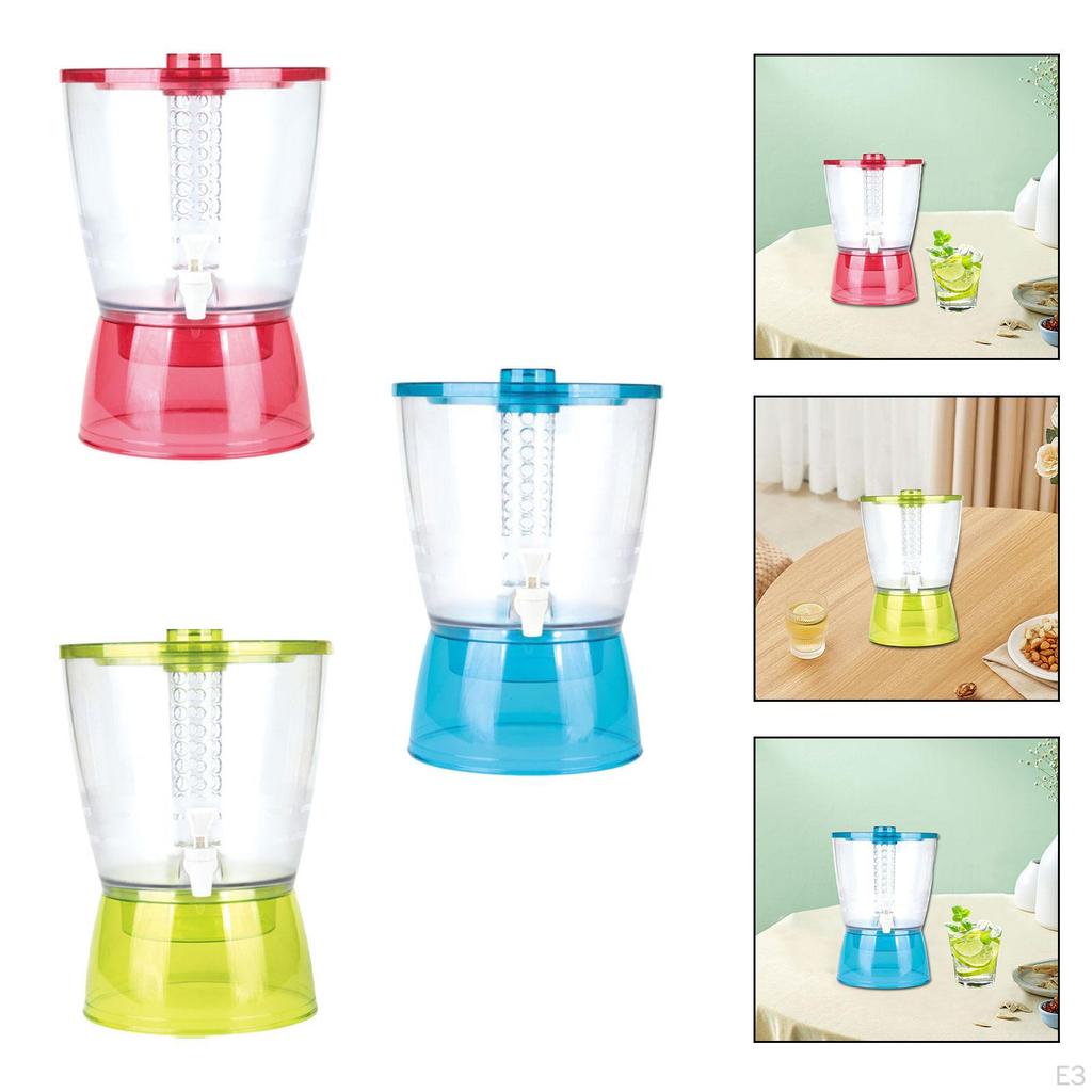 Beverage Container with Spigot for Iced Drinks, Juice Pitcher Outdoor Use