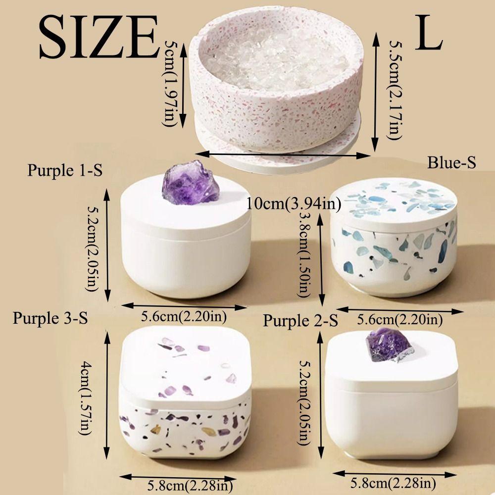 Creative Natural Crystal Round Gypsum Degaussing Bowl Jewelry Storage Container  Office Decor