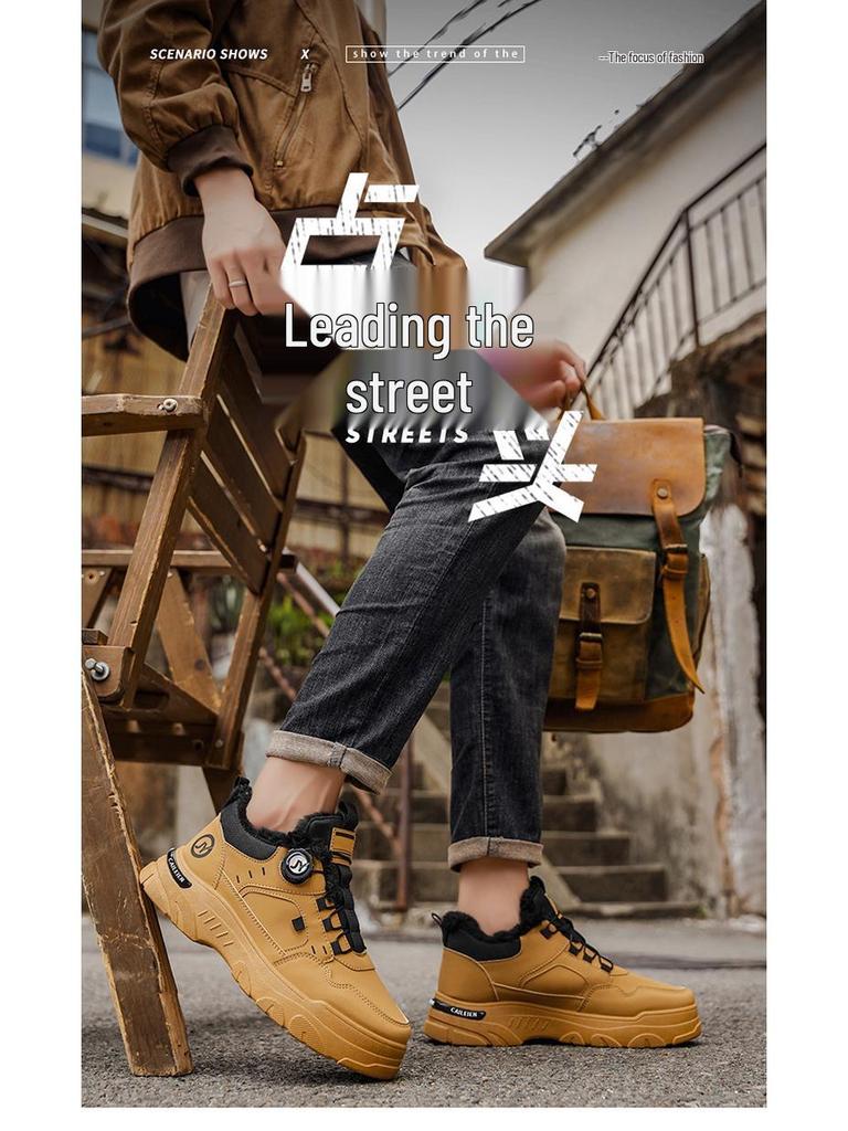 Pánské zimní kotníkové boty Martin s fleecovou podšívkou: Retro, Hřejivé, Trendy, Všestranné pracovní tenisky