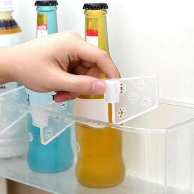 4Pcs/Set Punch-free Refrigerator Shelf Dividers Adjustable Pantry Separators Sturdy Space-saving