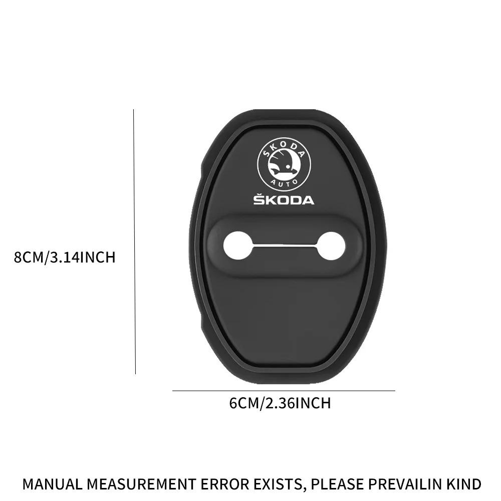 VMAD6 4pc Car Door Mute Damping Cushion Silicone Door Lock Buckle Door Protective Cover For Skoda Rapid Fabia 1 2 Karop Kamiq Superb