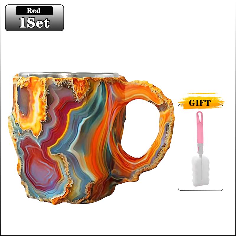 1/2PCS Crystal Mineral Coffee Mug Luxury Colored Crystal Semi-Transparent Coffee Cup for Home Office and Christmas Gift