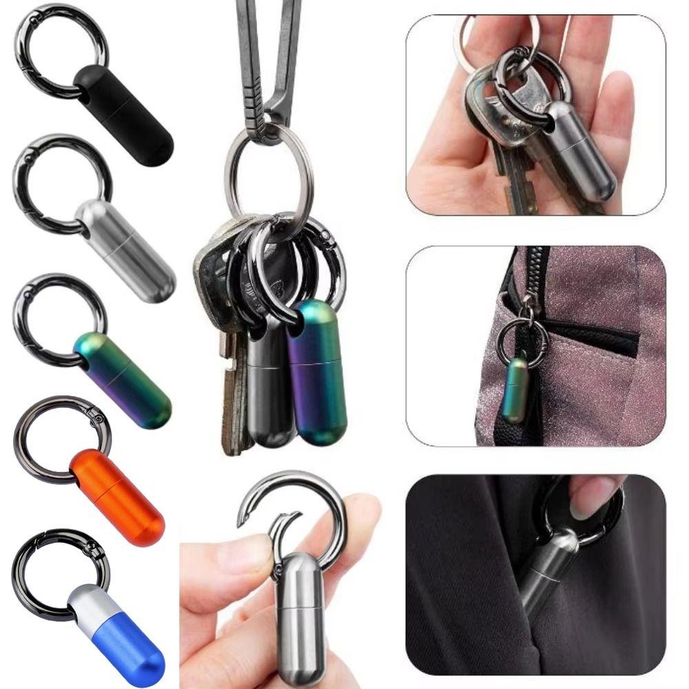 Keyring Attachment Pure Titanium Pill Box Sealed Design Portable Pill Organizer Camping