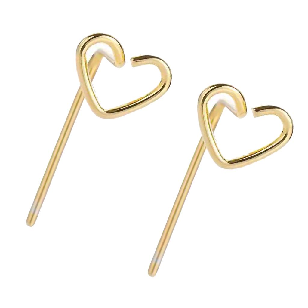 Heart Shaped Stud Earrings Shiny Stylish Exquisite Design Alloy Fashionable Stud Earrings for Daily Use Party Gold
