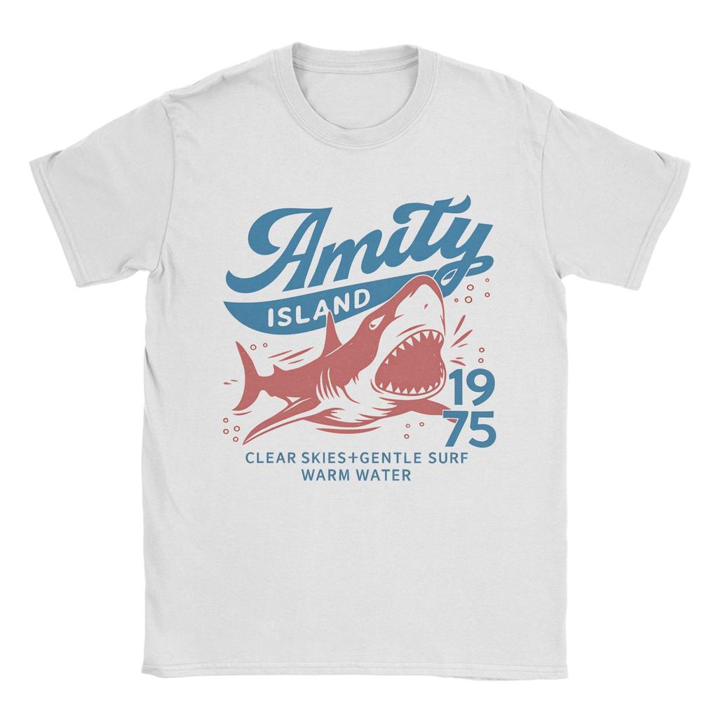 Unisex Women Graphic Printing Jaws Amity Island 1975 Movie Tee T Shirt Pure Cotton Tshirts Clothing