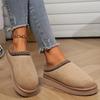 Solid Color Slippers, Casual Slip On Plush Lined Shoes, Comfortable Indoor Home Slippers