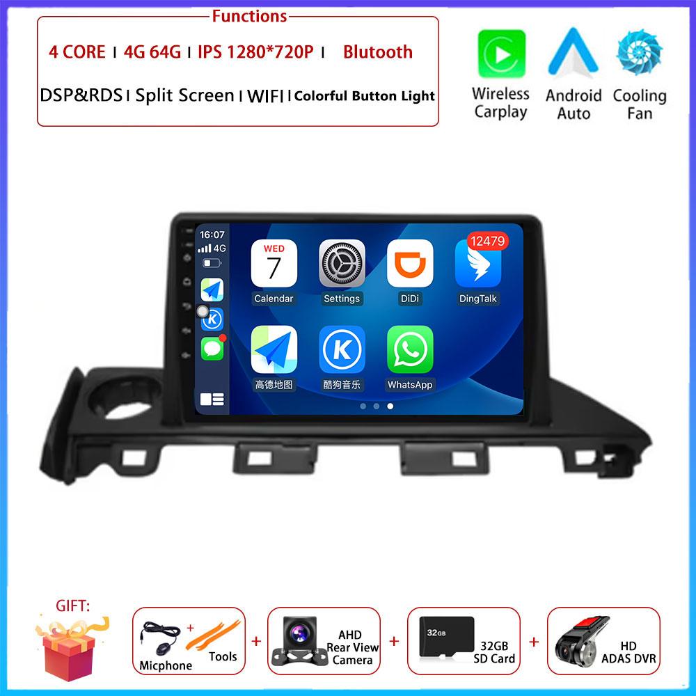 9“ For Mazda 6 Atenza 3 2016 -2018 Car 4G Android OS Radio Stereo Multimedia Video GPS Navigation Player QLED Screen BT 5.0 Wifi