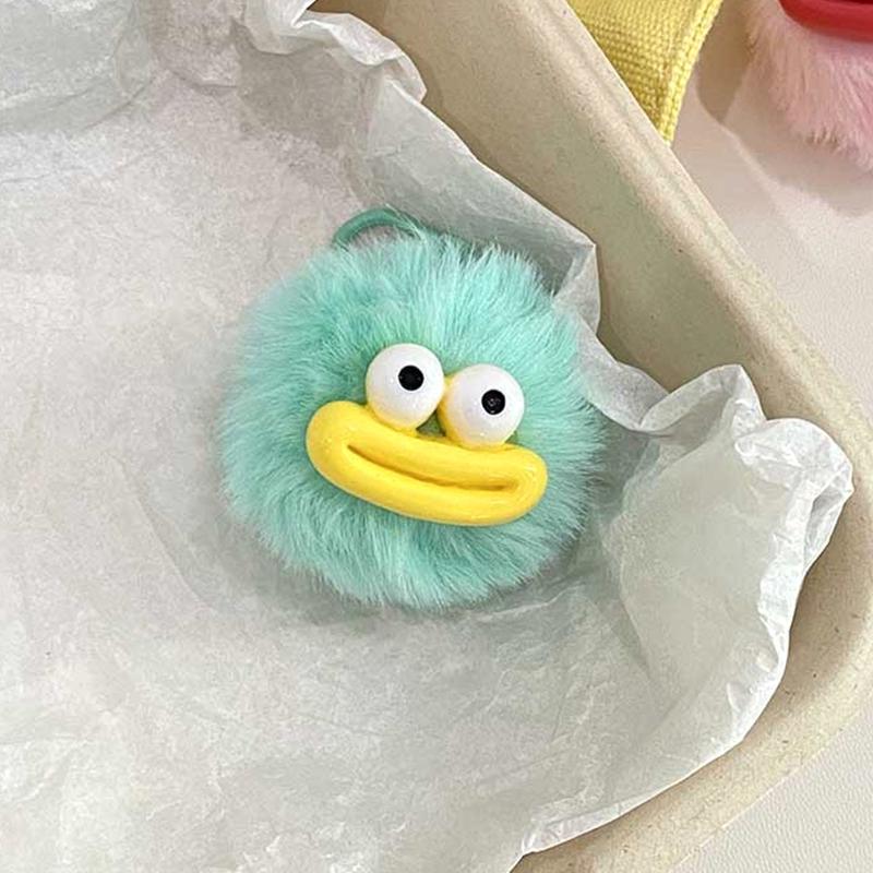 Funny Sausage Mouth Hair Ball Decoration Key Pendant