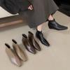 Square Head European and American Short Boots Women's 2025 Autumn and Winter New Women's Boots Fashion Inner Height Increase Thin Boots Niche Design 