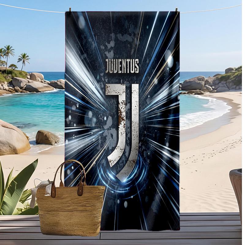 Juventus FC Printed Beach Towel Quick Dry Soft TowelPortable Large Rectangular Beach Blanket for Travel Swimming Pool