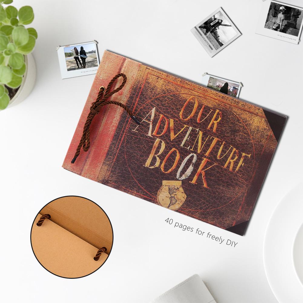 Vintage Style DIY Tied Rope Album Unique Beautiful Memories Wedding Book Scrapbook 40 Pages