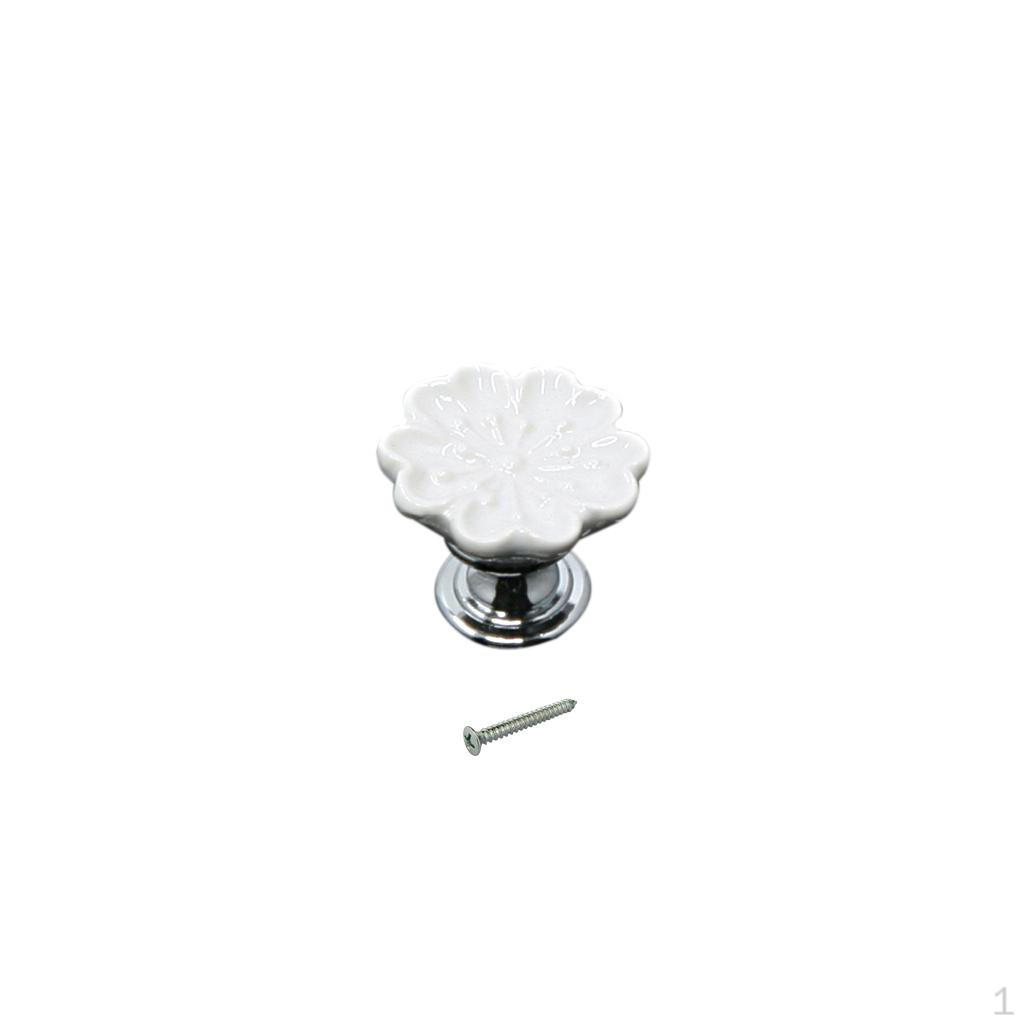 

Set Of Vintage Style Ceramic Orchid Cabinet Door Pull Knob Cupboard Closet Drawer Handle With