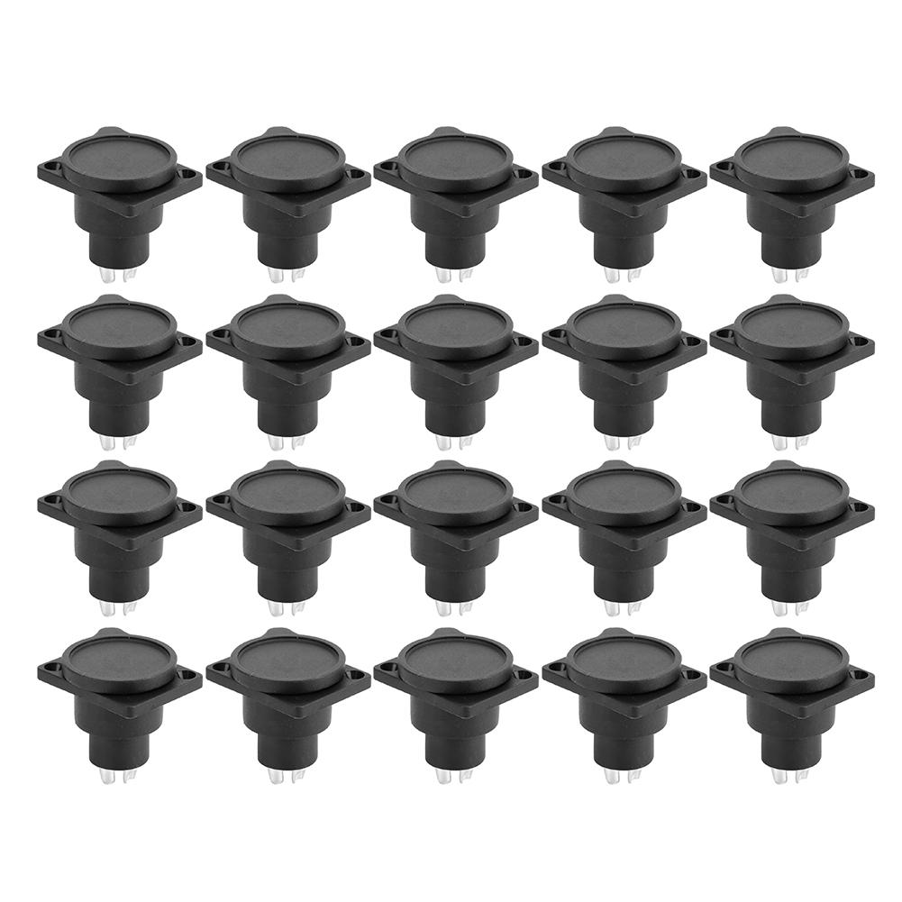 20pcs 3Pin XLR Connector Female Socket Audio Amplifier Adapter Plug with Waterproof Cover