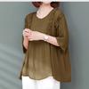 Large Size Chiffon Blouse Women's Top Summer Belly Covering Shirt