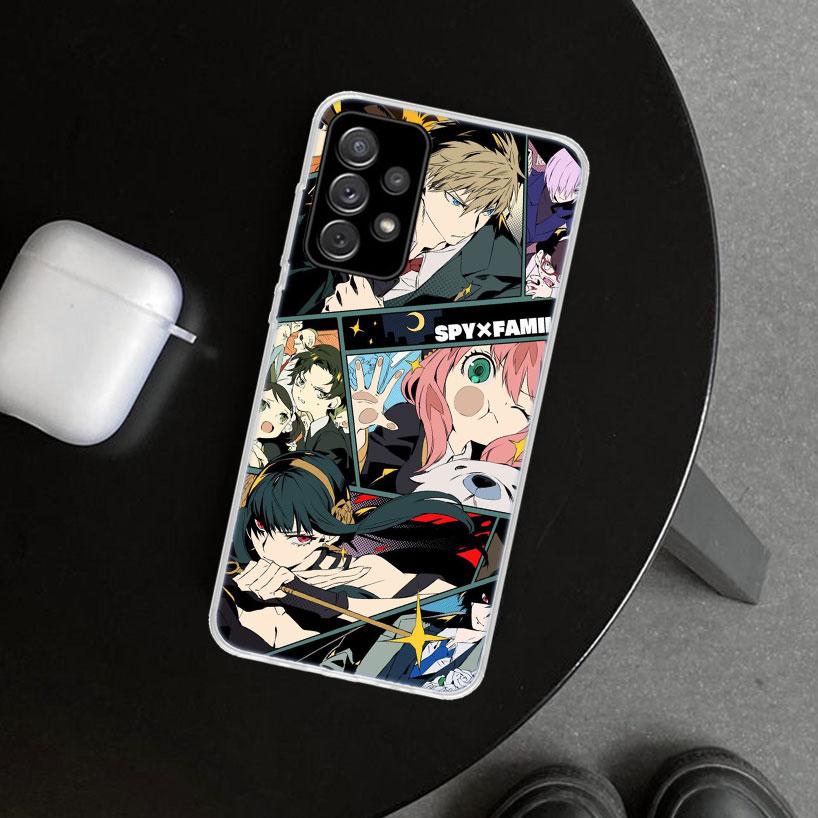 Anime S-Spy Family Anya Phone Case Cover for Samsung Galaxy A12 A22 A32 A52 A72 A02S A51 A50S A31 A20S A10S Note 20 Ultra 10 Plu
