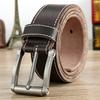 Curea din piele de vacă stratul întâi pentru bărbați, cu cataramă cu ac din piele, curea originală la modă, curea casual pentru tineri și bărbați de vârstă mijlocie