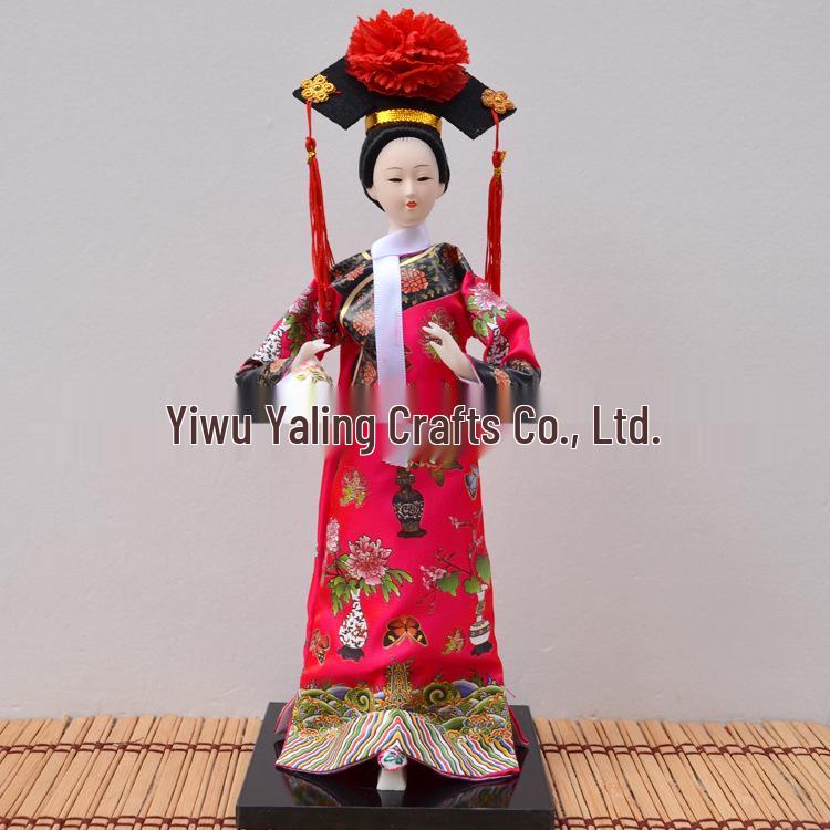 Seidenpuppenpuppe einer Prinzessin der Qing-Dynastie - Haus- & Hoteldekoration, Geschenk, Reiseandenken