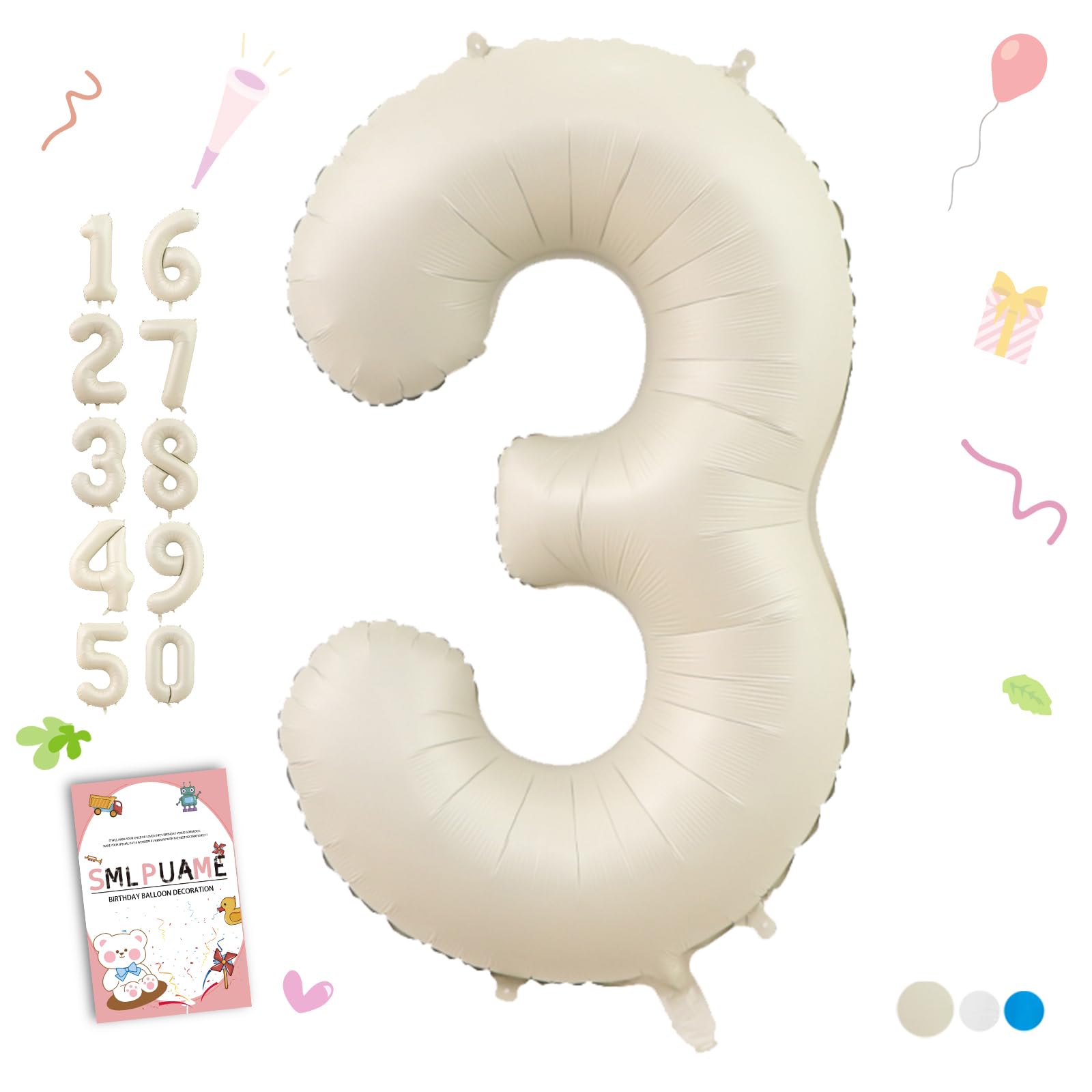 Smlpuame Number Balloon 40 Inch Large Birthday Balloon Aluminum 90cm Big Balloon Happy Birthday Wedding Anniversary Event Decoration