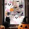 Easy Apply Window Clings 2 Sheets Halloween Cartoon Ghost Cling, Spooky Decorative Glass Sticker, Waterproof Static Decal for Holiday Party Decals