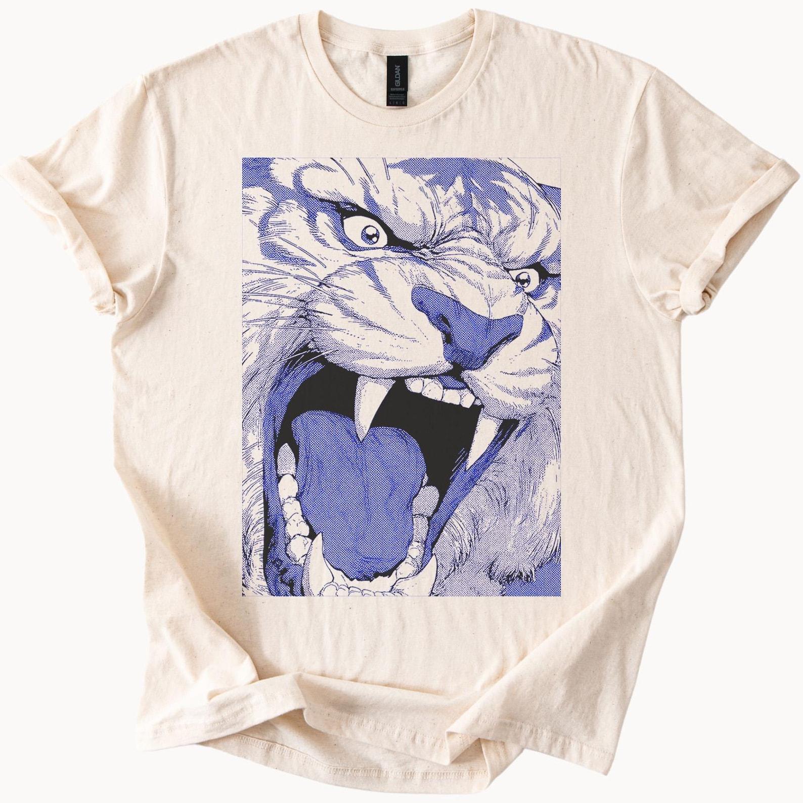 Roaring Tiger Graphic Tee Fierce Animal Print TShirt Wild Cat Lover Gift 100