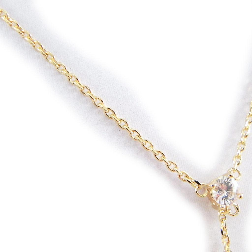 Les Trésors De Lily [C9443] - Gold-Plated Necklace 'Unique' White Black Gold - 45x6 Mm