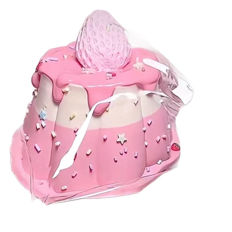 Cream Strawberry Pudding Squishy Toy Silicone Slow Rebound Stress Relief Fidget Toy For Kids Adults Anxiety Relief
