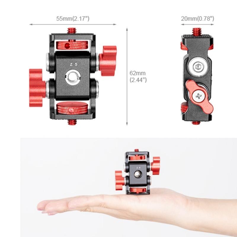 Aluminiumlegierung Zwei-Kopf-Gimbal-Ständer für Kameras und Zubehör 180° Neigungen und 360° Schwenks für Vlogs und Aufnahmen