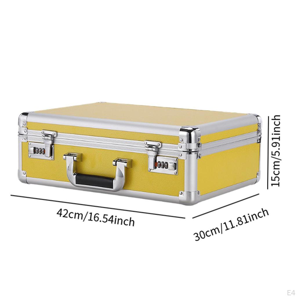 Aluminum Alloy Case Document Storage Box Hard Shell Briefcase for Outdoor Men Mic