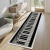 Piano Keyboard Pattern Runner Rug Vintage Musical Soft Non-Slip Carpet Retro Home Decor Music Note Floormat for Hallway Bedside