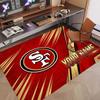 Benutzerdefinierter Teppich San Francisco 49ers Muster Druck Name Text Weicher Rutschfester Bodenbelag für Heim-Innenraumdekoration