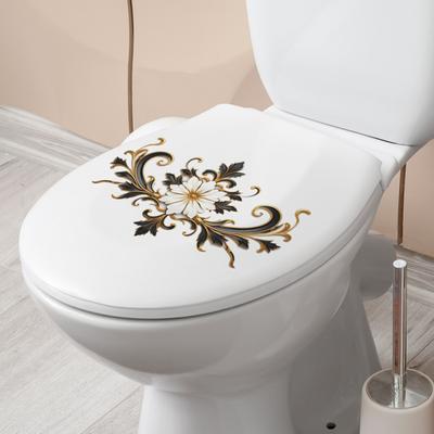 Autocolant de toaletă cu flori în relief de epocă, detașabil, autoadeziv, impermeabil, din PVC, artă de perete pentru sufragerie, baie, capac de toaletă, autocolant decorativ