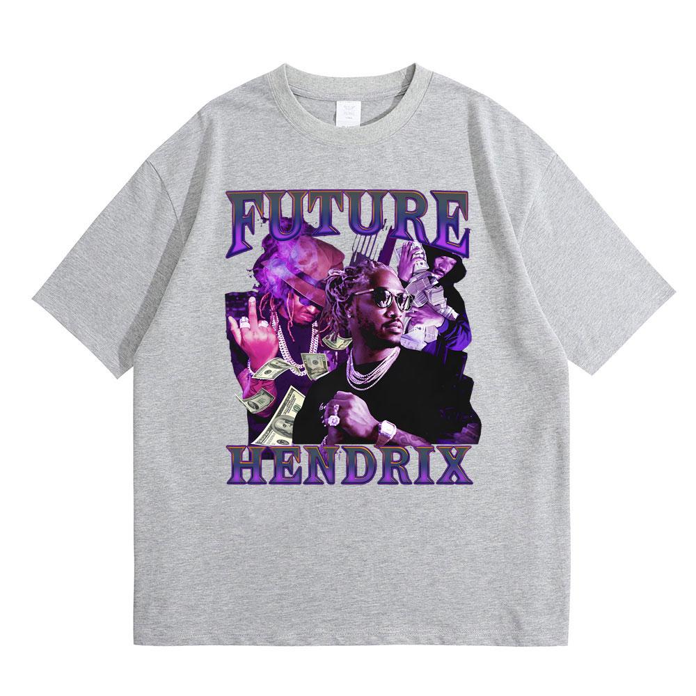 Rapper Future Hendrix Graphic Print T-shirts Men Women Hip Hop 90s Vintage Tees Short Sleeve Men's Streetwear Oversized Tshirt