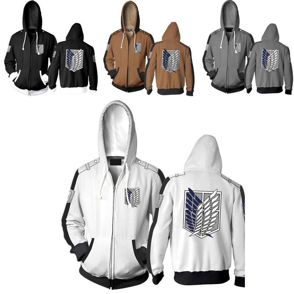 Felpa con cappuccio premium Attack On Titan Maglione con cappuccio Felpa con zip Cappotto Costume Cosplay Per i Fan