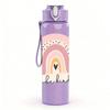 1PC Blessed Pastel Rainbow Arch Text Print 750ml Color Plastic Sports Water Bottle Leakproof Flip Straw Lid Suitable for Sports Office Home Use