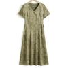 Summer Dress Women Plus Size Short Sleeve Vintage Long Dress Casual Middle-aged Women's Clothing