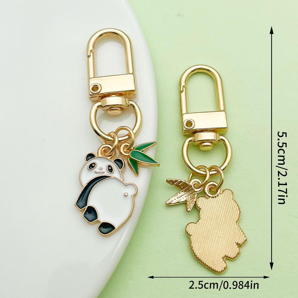 Adorable National Treasure Panda Metal Keychain – Cute & Quirky Cartoon Dāi Méng Panda Keyring Pendant for Men, Women, & Bag Charms.