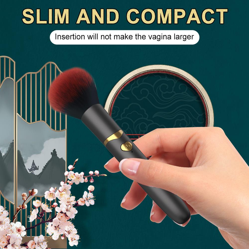 Vibrating Makeup Brush Massager Strong Shock Female Orgasm Clitoral Stimulator 7 Speed AV Wand Vibrator Adult Sex Toys for Women